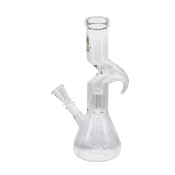 Glass Bong - Tribal Transparent with Percolator - 26cm