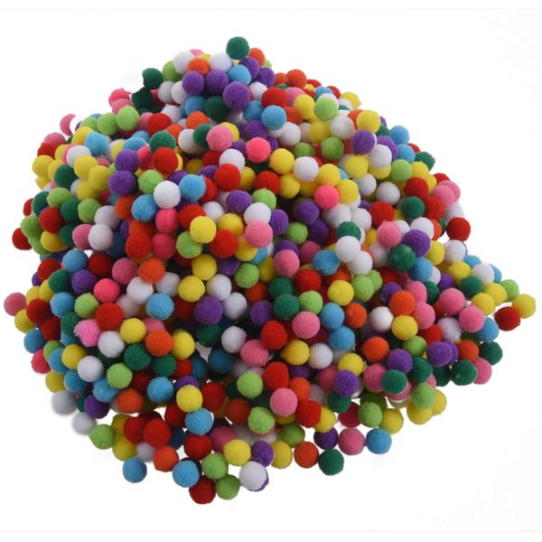 1000 Pcs 10Mm Mixed Color Soft Fluffy Pom Poms Pompoms for Kids Crafts