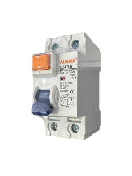 Ausma Din Rail Earth Leakage - DZ47LE - 2P 63A 30mA