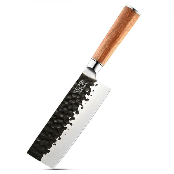 ANJIN-SAMA Kurouchi Hammered Nakiri Knife