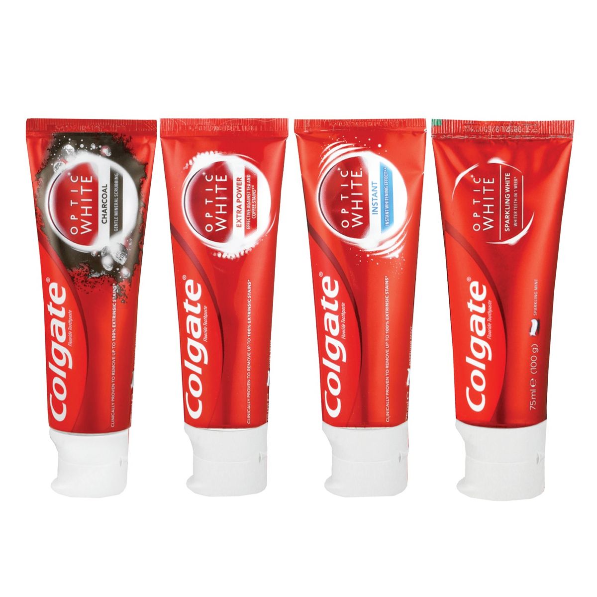 Colgate Optic white whitening Toothpaste Assorted pack (4 x 75ml