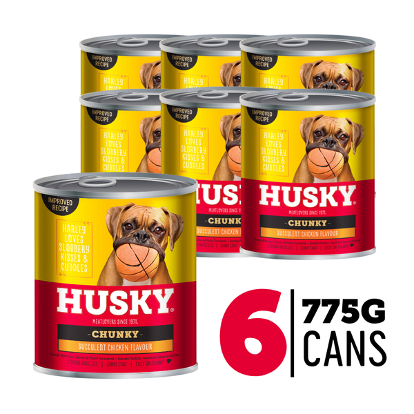 Husky Chunky Chicken (6 x 775g) Wet Dog Food Cans - Grain-Free, Chunky