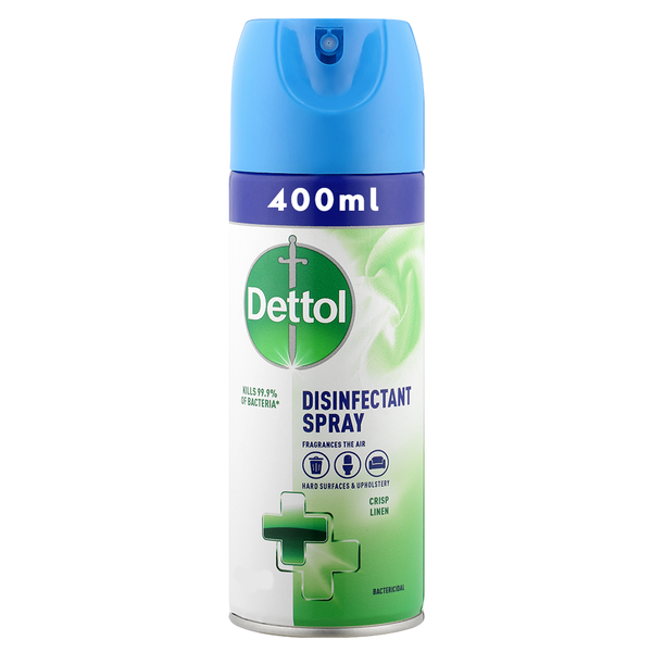 Dettol Disinfectant Spray, Sanitizing and Antibacterial Spray, Crisp Linen, 400ml
