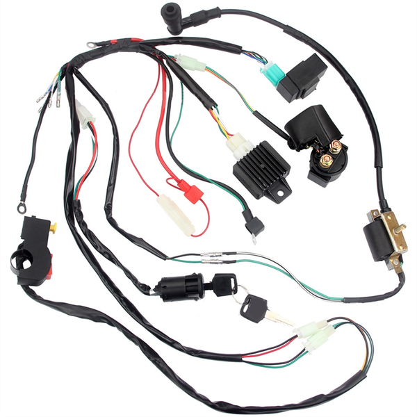 Wiring Harness Cdi Ignition Coil Kit Full Vehicle Compatible with Universal