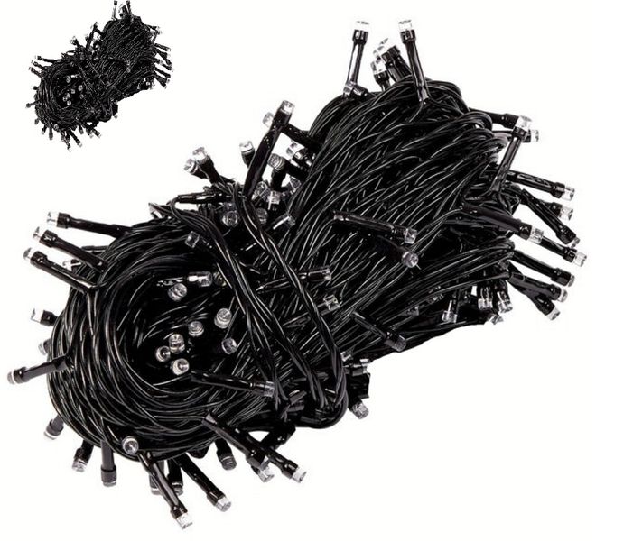 Pack of 2 LED Decorative Christmas String Lights 10M Black Rubber Cable