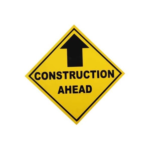 Plastic Construction Ahead Safety Sign 290 x 290mm
