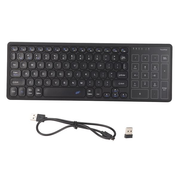 Touchpad Keyboard Wireless Numeric Black Plug