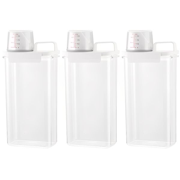 3Pcs Plastic Bin Storage 2.3L,Storage Cereal Organizers Containers Reusable