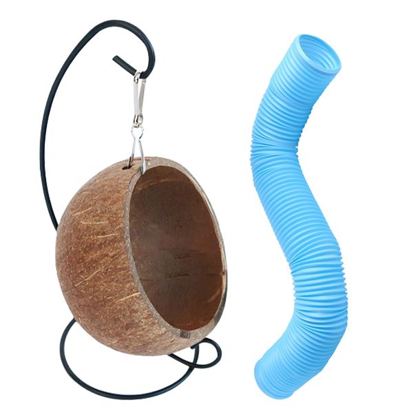 Pet Hamster Coconut Swing 23cm &amp; Extendable Tunnel