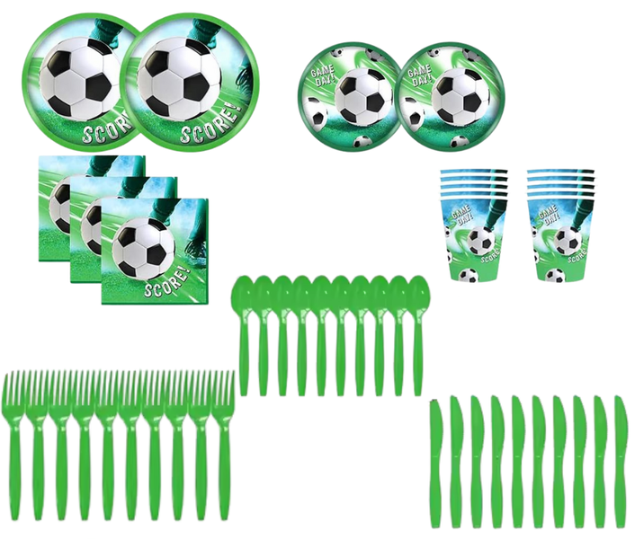 Soccer Football Theme Disposable Tableware Party Boys Kids Plate Cup Decor