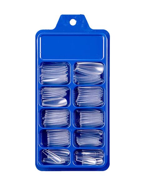 100 Piece Full Cover Nail Tips - Clear &amp; Nail Glue combo