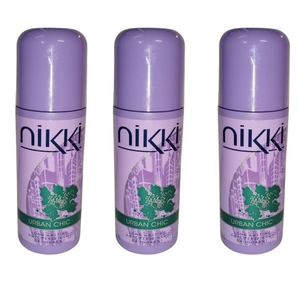 Nikki Long Lasting Anti-Perspirant Roll On 50ml - Urban Chic Pack of 3