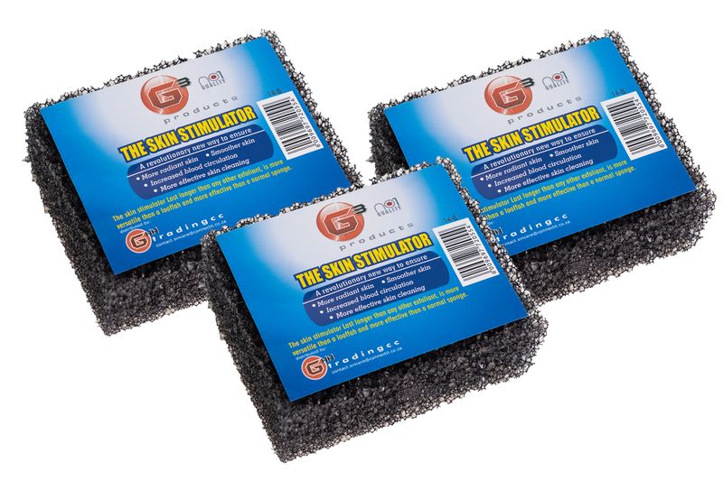 Bath Sponge Exfoliating Bath Block Black - 3 Pack
