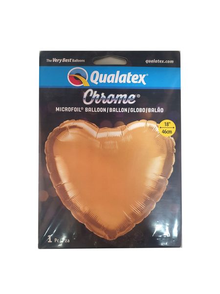 18 Inch Foil Heart Chrome Gold