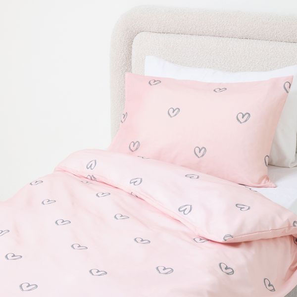 George &amp; Mason - Kids Blush Heart Duvet Cover Set