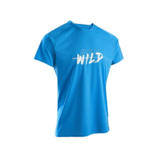 Kiprun Men's Trail Running Resistant T-shirt-KIPRUN Run 500 Graph-Sea Blue