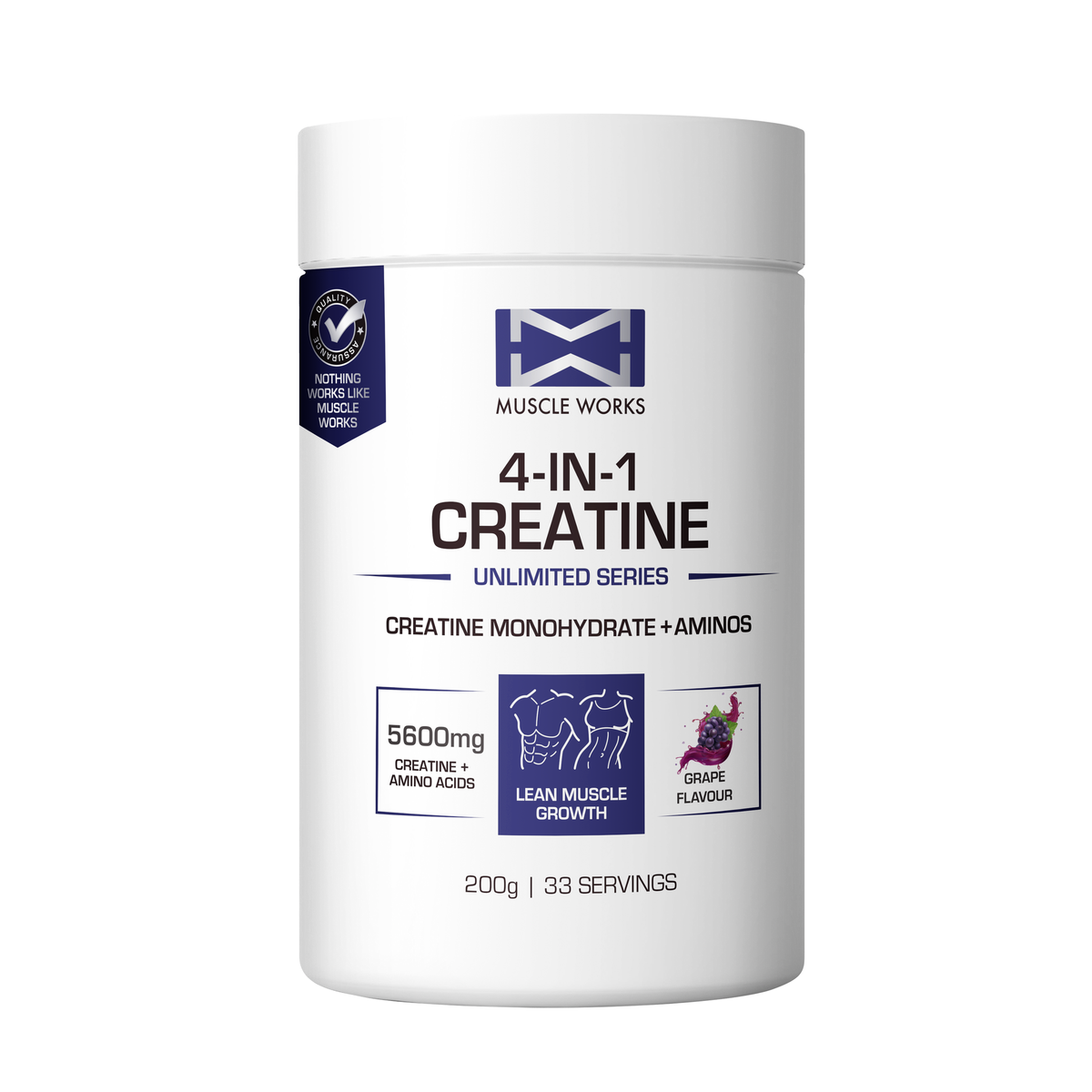 Muscle Works 4-in-1 Creatine Grape Flavour