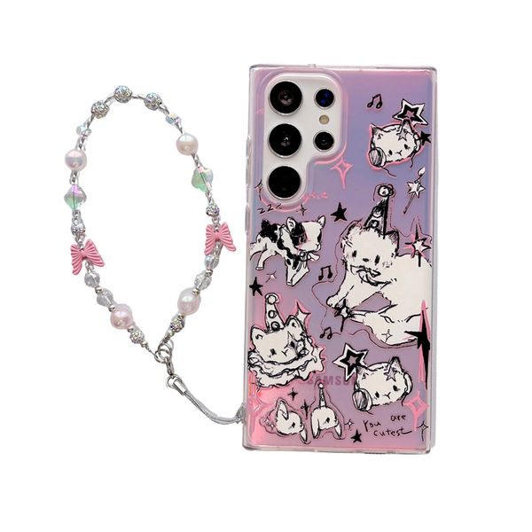 Cute Dog Cat Patterned Mobile Phone Case Compatible With Samsung Galaxy S24 Ultra
