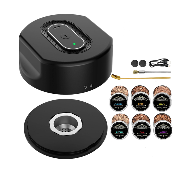 Whiskey Smoker Kit -Electric Cocktail Smoker Kit with 6 Flavors Wood Chips