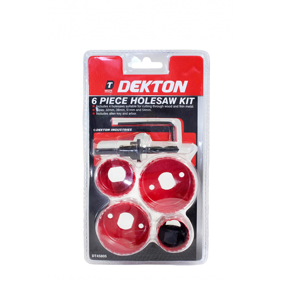Dekton 6 Pieces Holesaw Kit