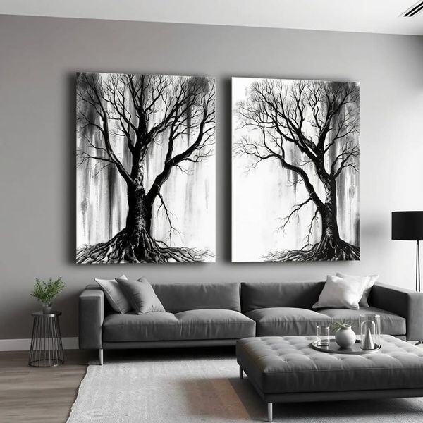 Canvas Wall art: 2 Piece Set- Abstract Duality