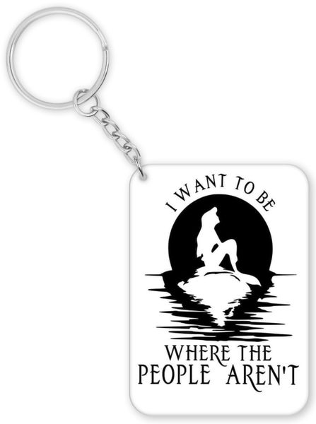 Where The People Aren't Birthday Christmas Inspiration Gift Keyring