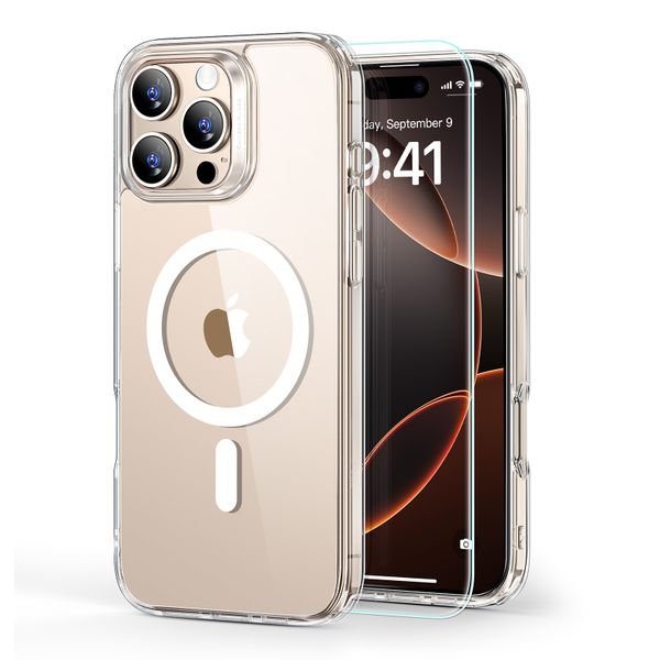 ESR Classic Hybrid MagSafe Cover &amp; Protector Set Compatible with iPhone 16 Pro Max
