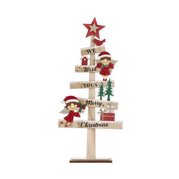 Season's Greetings Wooden Tree Table Top