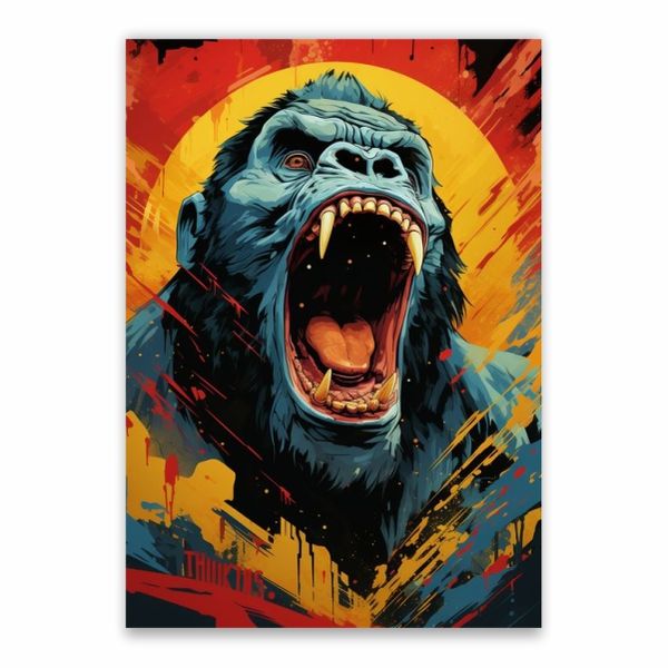 Angry Gorilla Painting Poster - A1