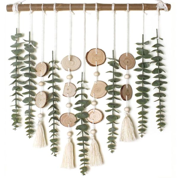 Fake Greenery Artificial Eucalyptus Leaves Plants 19.5 inch Boho Wall Decor