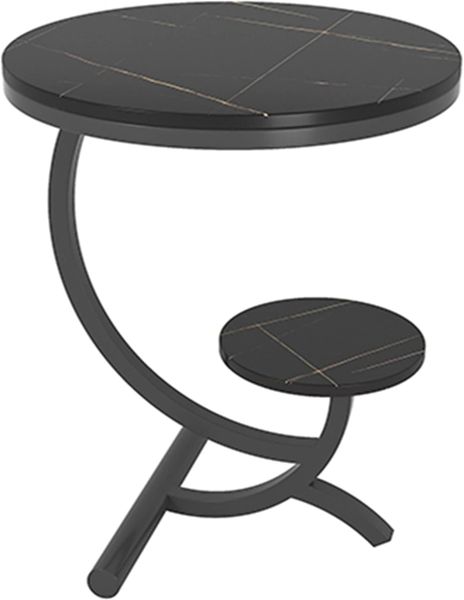 Round Side Table Coffee Couch Bedside Table End Table - AD25 Black