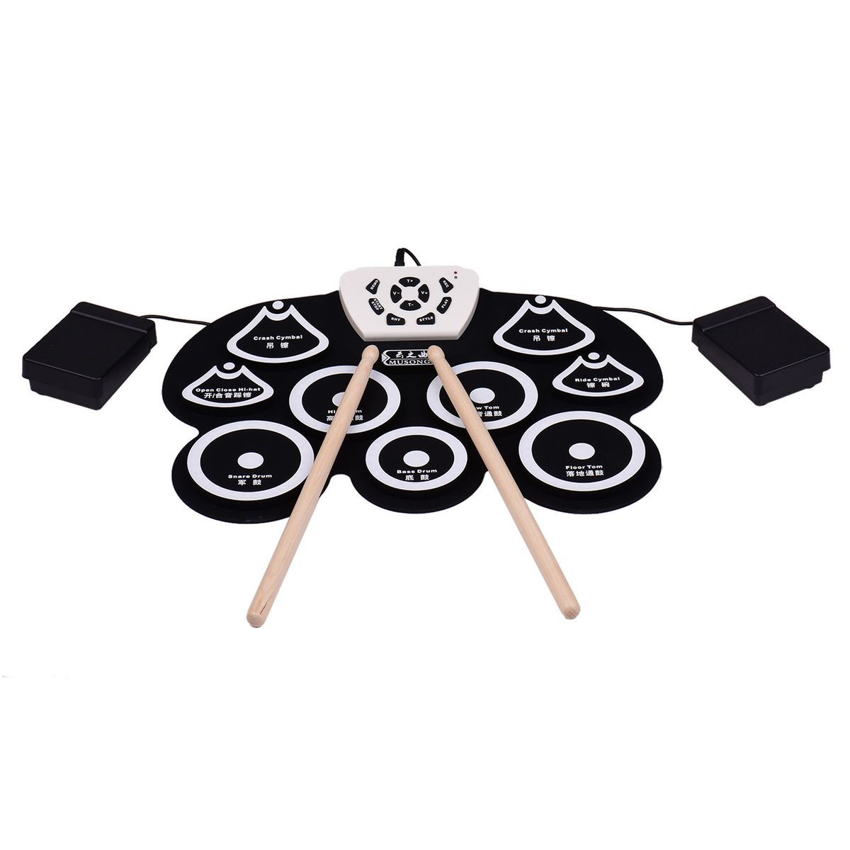 Silicone Electronic Drum Pad, Foldable, USB