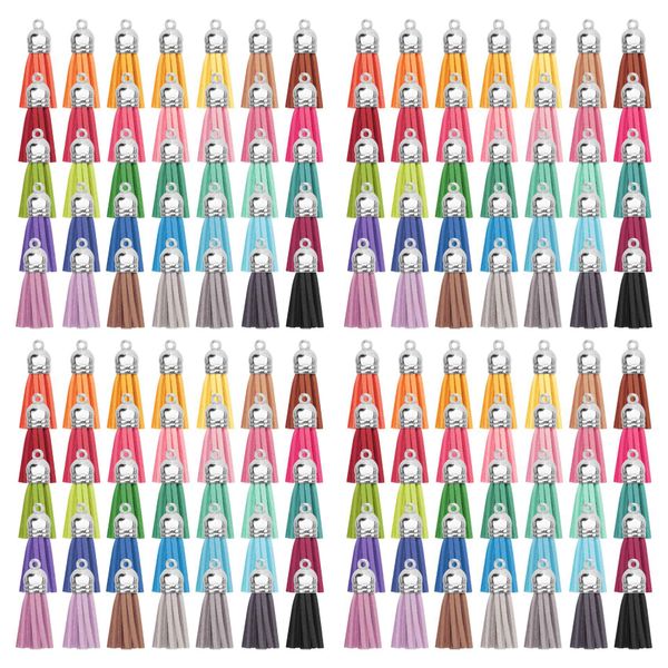 140 Pieces Tassel Keychain Bulk Set For Diy Leather Pendants Keychain