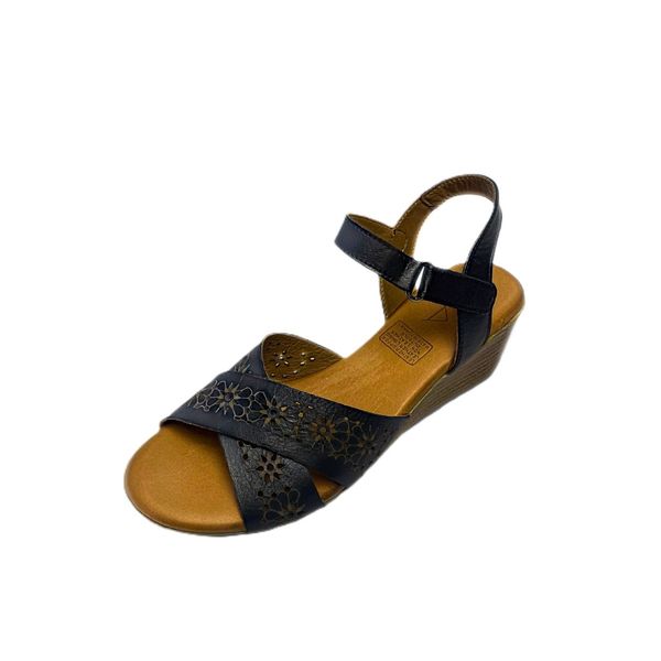 Gia Women's Leather Laser Cut Wedge