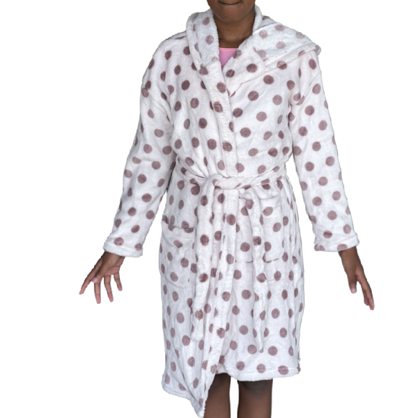 Kids plush Bathrobe With a Belt and Hand Pockets