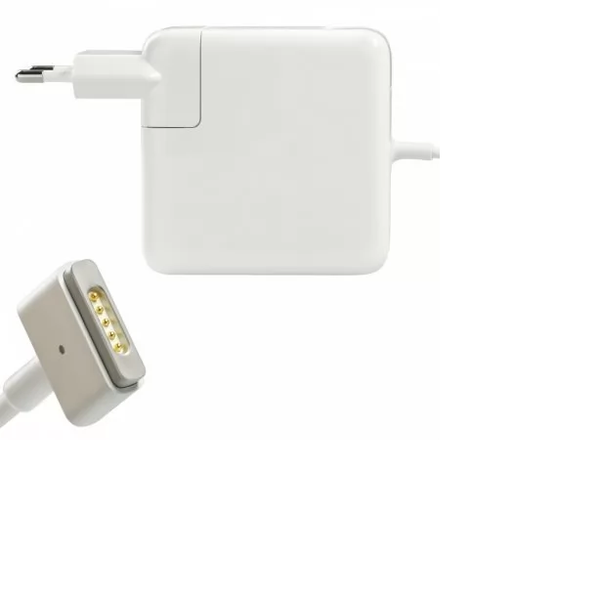 45W Magsafe 2 T Shape Replacement Charger Compatible with Macbook Air - White