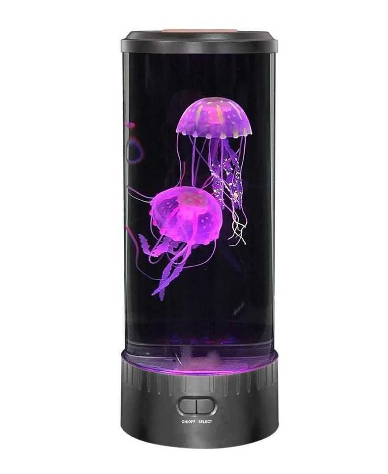 Tower Jelly Fish Lamp With 18 Led Changing Colors 