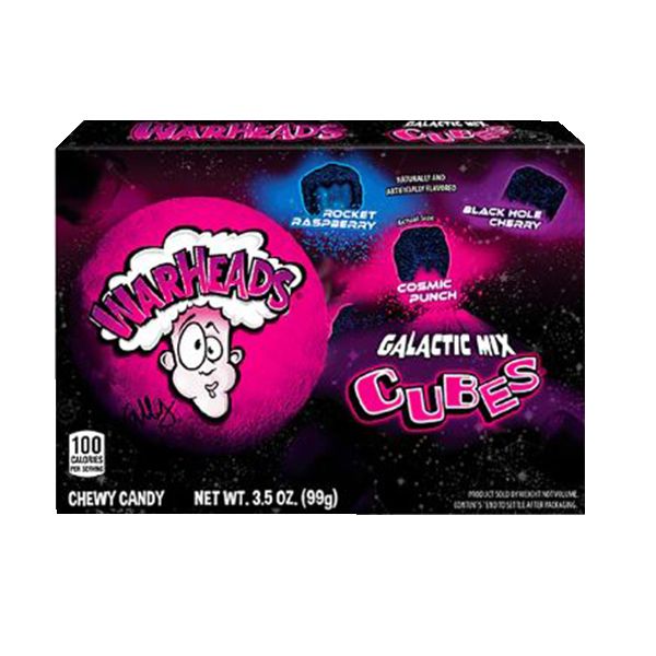Warheads Galactic Mix Cubes Sour Candy Video Box 2 x 99g