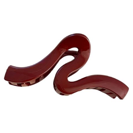 Unique Wave Design Hair Grip With High-Gloss Premium Finish - Red Image