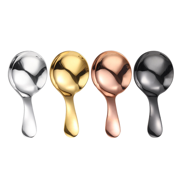 Total Of 4 Pcs Short Handle Spoons For Salt Sugar Condiments Coffee