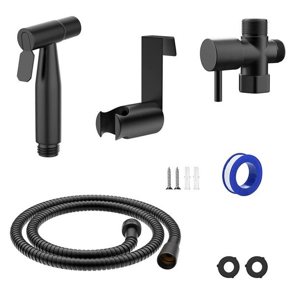 Toilet Hand Shower Kit, Black Bidet Sprayer with Hose