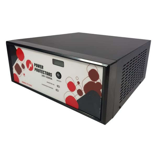 24V Pure Sine Inverter / UPS 1,450VA, 1,200W: Black
