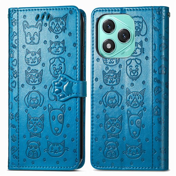 Cat and Dog Leather Flip Case Compatible With Honor 200 Lite Cover