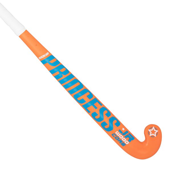 Princess Woodcore Junior hockey Stick Neon Orange and Blue