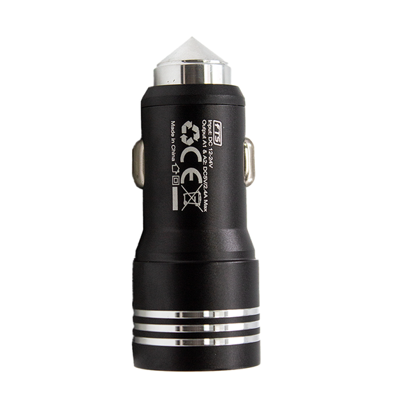 FTS Adapter Dual USB 2.4A Car Charger Black [FTS-30C BK]