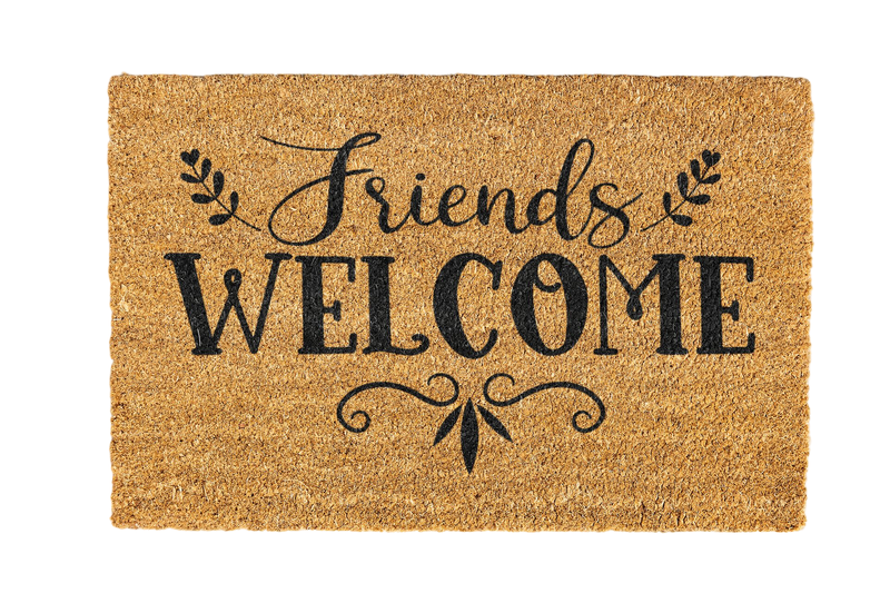 Friends Welcome Coir Doormat Design 700 x 400mm