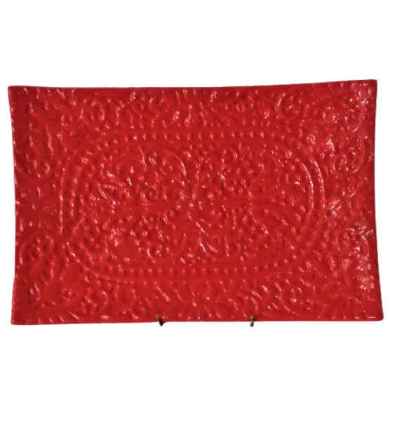 Server Ceramic 38x25x5cm Embroidery Orange