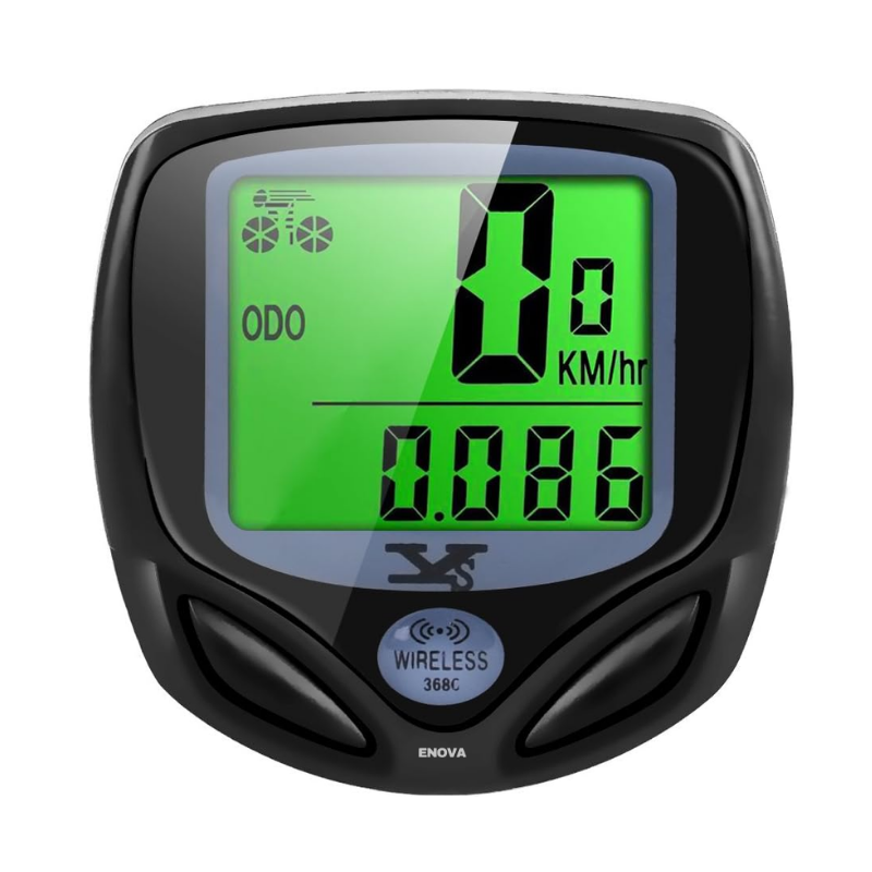 Enova Wireless Bicycle Speedometer and Odometer with LCD Display