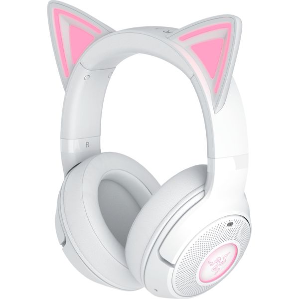Razer Kraken Kitty V2-Wireless Bluetooth RGB Headset with Kitty Ears- White
