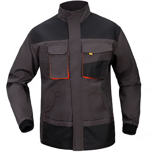 Long Jacket Work Multi-Pocket Workwear Set with Pockets and Elbow Pads